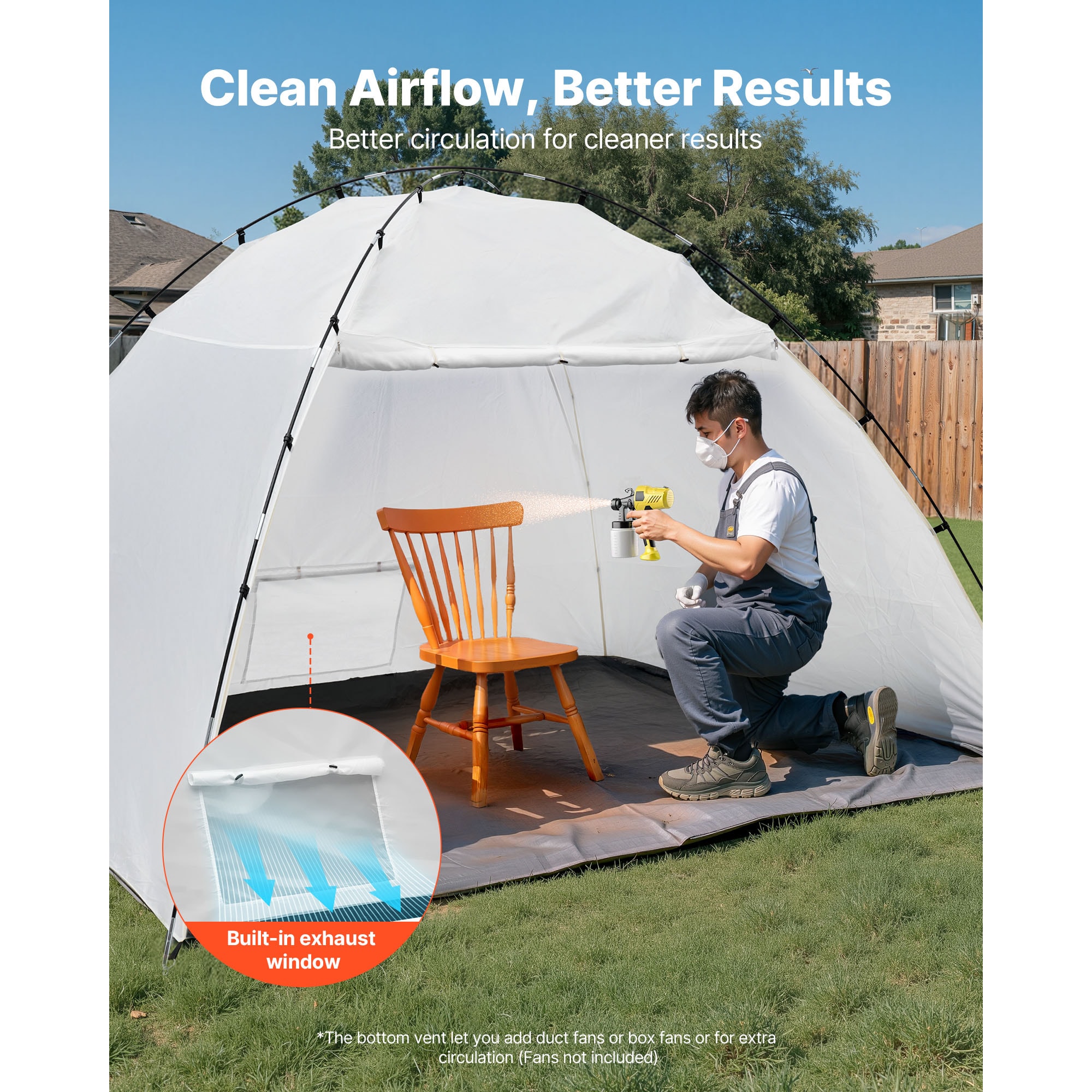 Portable Paint Booth Tent With Mesh Screen For Furniture_voghion.com
